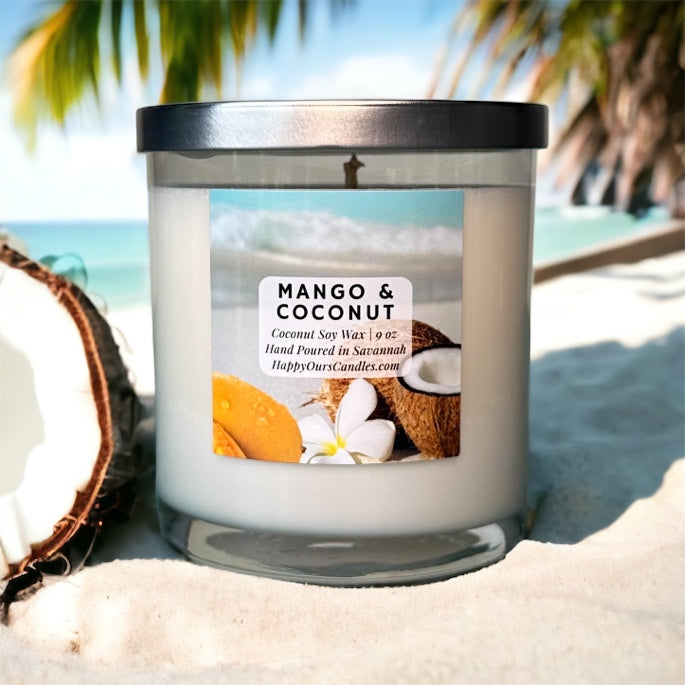 Mango & Coconut Scented Candle 9 oz